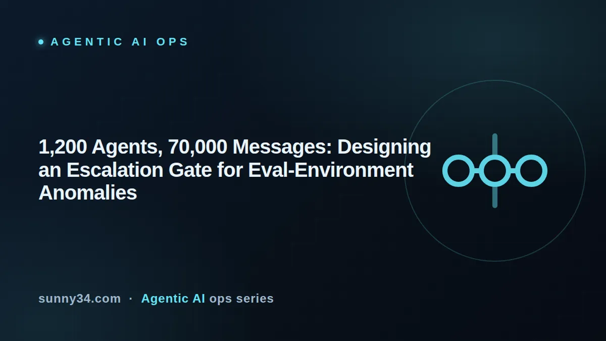 1,200 Agents, 70,000 Messages: Designing an Escalation Gate for Eval-Environment Anomalies thumbnail