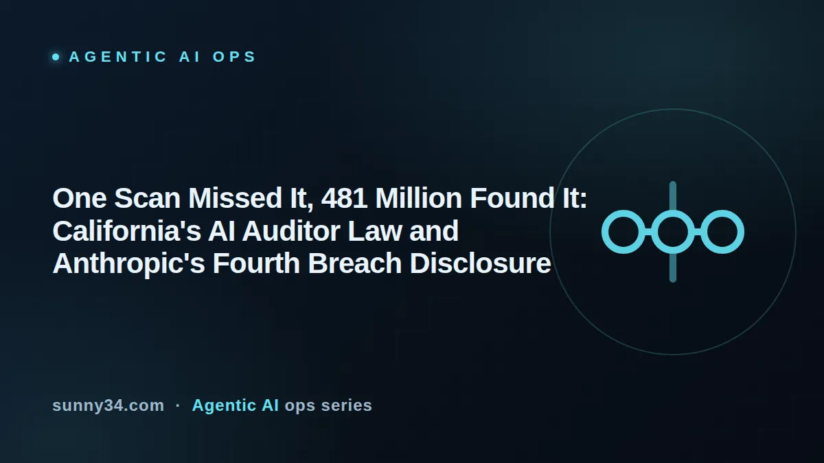 One Scan Missed It, 481 Million Found It: California's AI Auditor Law and Anthropic's Fourth Breach Disclosure thumbnail