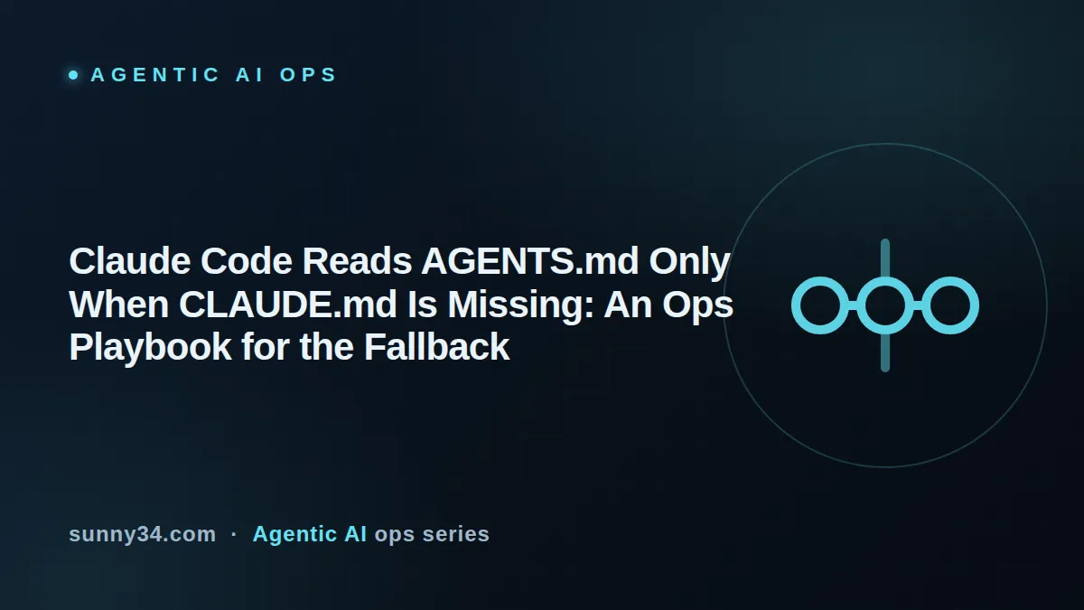 Claude Code Reads AGENTS.md Only When CLAUDE.md Is Missing: An Ops Playbook for the Fallback thumbnail