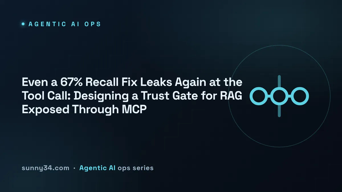 Even a 67% Recall Fix Leaks Again at the Tool Call: Designing a Trust Gate for RAG Exposed Through MCP thumbnail