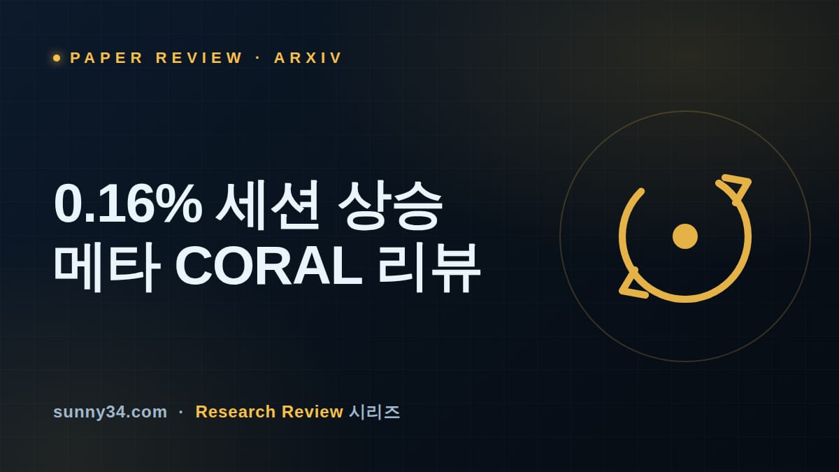 예산은 최적화기가 지킨다: 메타 CORAL 프로덕션 추천 에이전트 리뷰 썸네일