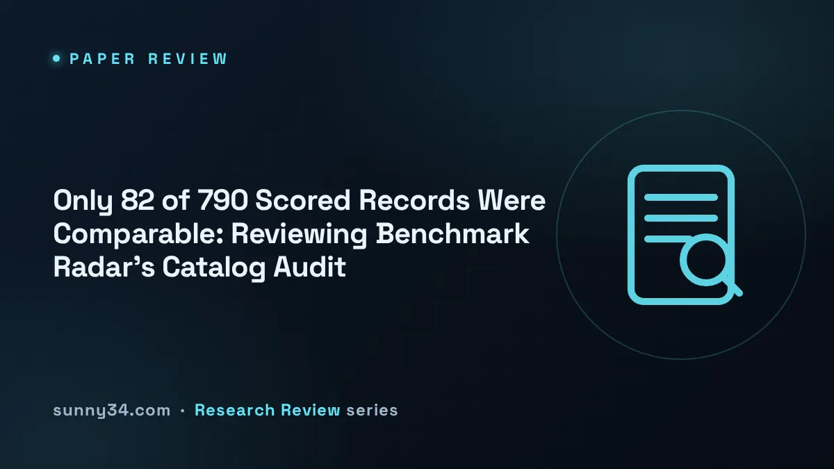 Only 82 of 790 Scored Records Were Comparable: Reviewing Benchmark Radar's Catalog Audit thumbnail