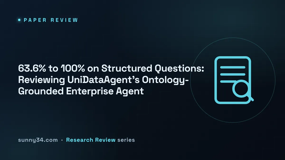 63.6% to 100% on Structured Questions: Reviewing UniDataAgent's Ontology-Grounded Enterprise Agent thumbnail