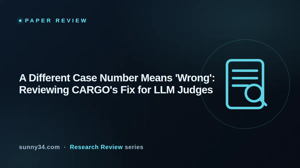 A Different Case Number Means 'Wrong': Reviewing CARGO's Fix for LLM Judges thumbnail