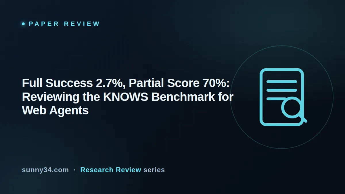 Full Success 2.7%, Partial Score 70%: Reviewing the KNOWS Benchmark for Web Agents thumbnail