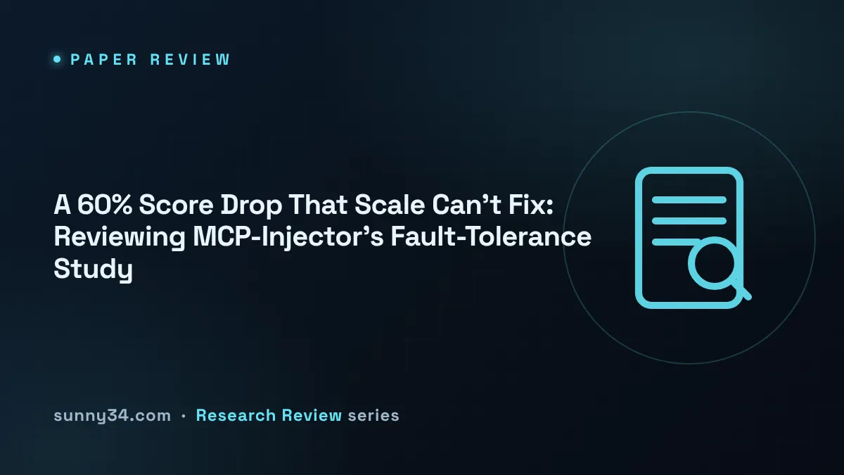 A 60% Score Drop That Scale Can't Fix: Reviewing MCP-Injector's Fault-Tolerance Study thumbnail